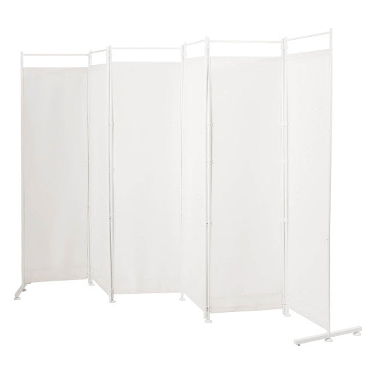 6-Panel Room Divider Folding Privacy Screen-White Online