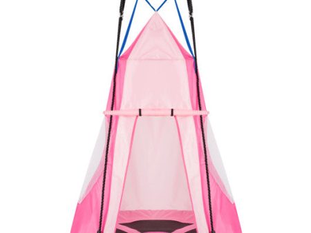 2-in-1 40 Inch Kids Hanging Chair Detachable Swing Tent Set-Pink Supply