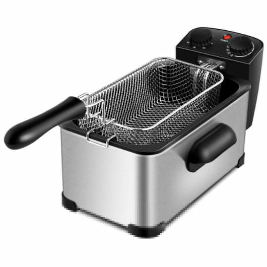 3.2 Quart Electric Stainless Steel Deep Fryer with Timer on Sale