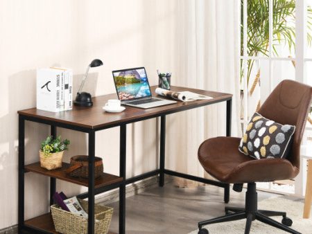 47  55  Computer Desk Office Study Table Workstation Home with Adjustable Shelf Coffee-L Online now