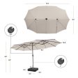 15 Feet Double-Sided Patio Umbrella with 48 LED Lights-Beige Online Sale