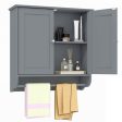 Wall Mounted Bathroom Storage Medicine Cabinet with Towel Bar-Gray Hot on Sale