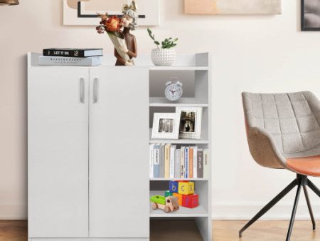 Freestanding Shoe Cabinet with 3-Postition Adjustable Shelves-White Hot on Sale