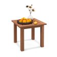 Patio Hardwood Square Side Table with Slatted Tabletop Discount