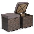 2 Pieces Patio Ottoman with Removable Cushions-Gray Online