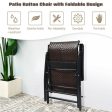 Patio Rattan Folding Chair with Armrest Online Hot Sale