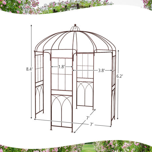 8.4 x 7 Feet Wide Birdcage Shape Garden Arbor For Sale