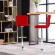 Adjustable Swivel Bar Stool with PU Leather-Red For Cheap