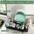 2-Tier Collapsible Dish Rack with Removable Drip Tray For Discount