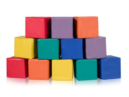 12 Pieces 5.5 Inch Soft Colorful Foam Building Blocks Online Sale