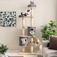 6-Tier Wooden Cat Tree with 2 Removeable Condos Platforms and Perch-Gray Online Sale