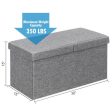 30 Inch Folding Storage Ottoman with Lift Top-Light Gray For Sale