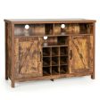 Farmhouse Sideboard with Detachable Wine Rack and Cabinets-Rustic Brown Online Hot Sale