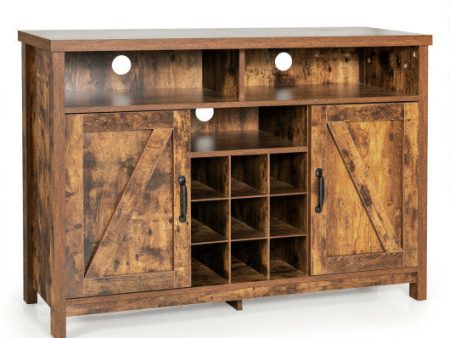 Farmhouse Sideboard with Detachable Wine Rack and Cabinets-Rustic Brown Online Hot Sale