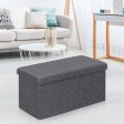 30 Inch Folding Storage Ottoman with Lift Top-Dark Gray Sale