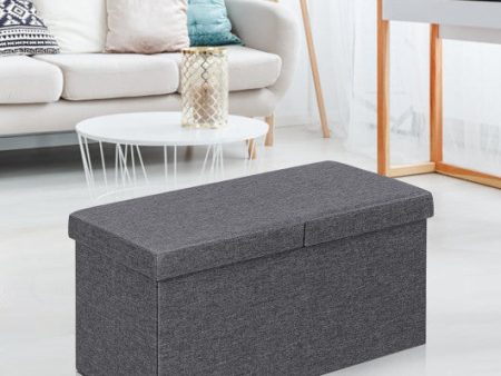 30 Inch Folding Storage Ottoman with Lift Top-Dark Gray Sale