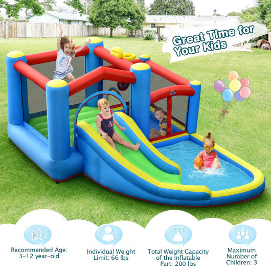 Inflatable Kids Water Slide Bounce Castle with 480W Blower on Sale