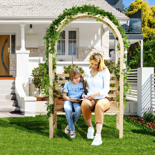 Wooden Garden Bench Arch Pergola Outdoor Arbor Online now