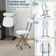 2 Pieces Outdoor Folding Chair Set with Sturdy Frame and Ergonomic Backrest-White Supply