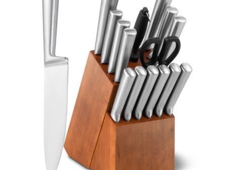 16-Piece Stainless Steel Kitchen Knife Set with Sharpener Sale