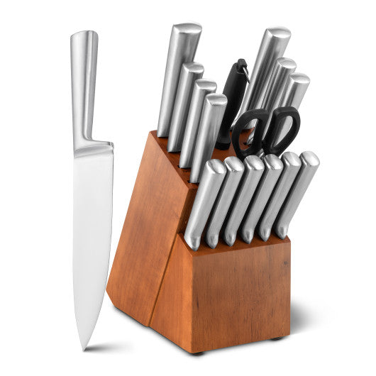 16-Piece Stainless Steel Kitchen Knife Set with Sharpener Sale