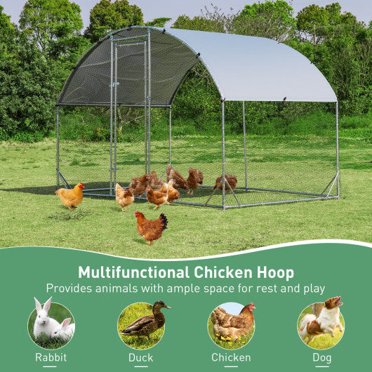 6.2 Feet 12.5 Feet 19 Feet Large Metal Chicken Coop Outdoor Galvanized Dome Cage with Cover-S on Sale