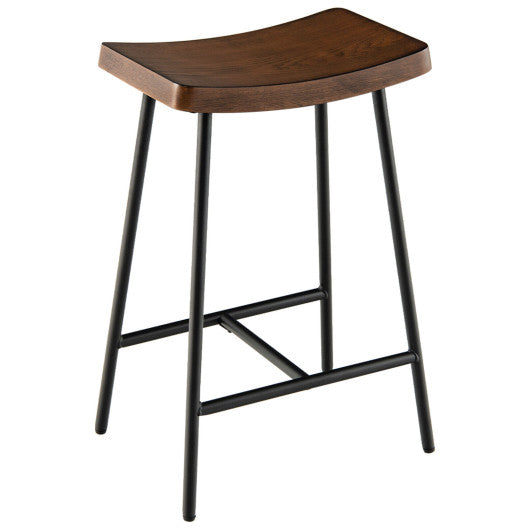 Industrial Saddle Stool with Metal Legs and Adjustable Foot Pads-24 inches Online Hot Sale