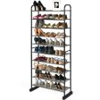 10-Tier Free-Standing Metal Frame Shoe Rack Online