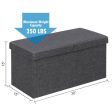 30 Inch Folding Storage Ottoman with Lift Top-Dark Gray Sale