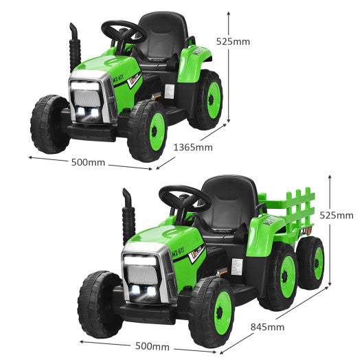 12V Ride on Tractor with 3-Gear-Shift Ground Loader for Kids 3+ Years Old-Green Online Hot Sale