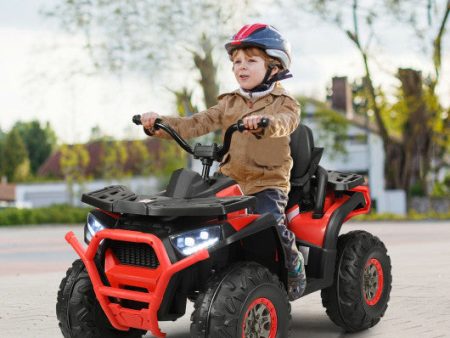 12 V Kids Electric 4-Wheeler ATV Quad with MP3 and LED Lights-Red Hot on Sale