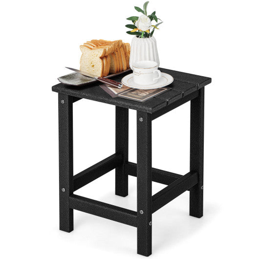 14 Inch Square Weather-Resistant Adirondack Side Table-Black Hot on Sale