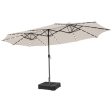 15 Feet Double-Sided Patio Umbrella with 48 LED Lights-Beige Online Sale