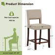 2 Piece Bar Chair Set with Hollowed Back and Rubber Wood Legs-Beige Online