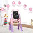 Height Adjustable Kids Art Easel Magnetic Double Sided Board-Pink Fashion