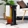 1500W Electric Space Heater Oil Filled Radiator Heater with Foldable Rack-Black For Discount