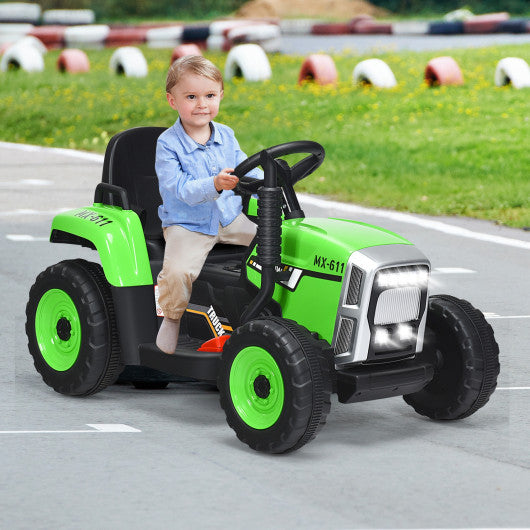 12V Ride on Tractor with 3-Gear-Shift Ground Loader for Kids 3+ Years Old-Green Online Hot Sale