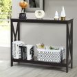 2-Tier Console X-Design Sofa Side Accent Table-Espresso Fashion