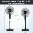 16 Inches Adjustable Height Fan with Quiet Oscillating Stand for Home and Office Sale