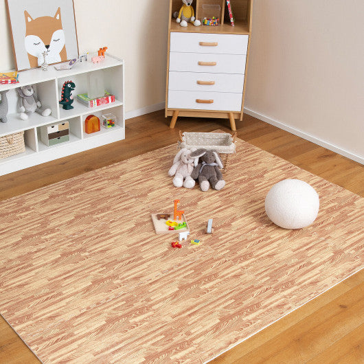 12 Tiles Wood Grain Foam Floor Mats with Borders on Sale