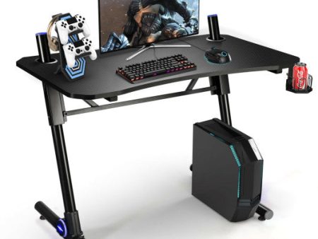 43.5 Inch Height Adjustable Gaming Desk with Blue LED Lights Online