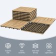 10 Pieces 12 x 12  Inch Acacia Wood  Interlocking Check Deck Tiles Fashion