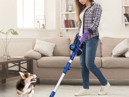 3-in-1 Handheld Cordless Stick Vacuum Cleaner with 6-cell Lithium Battery-Blue Cheap