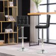 Adjustable Swivel Bar Stool with PU Leather-Black Online Sale