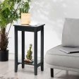 2-Tier Nightstand End Side Wooden Legs Table for Bedroom-Black Hot on Sale