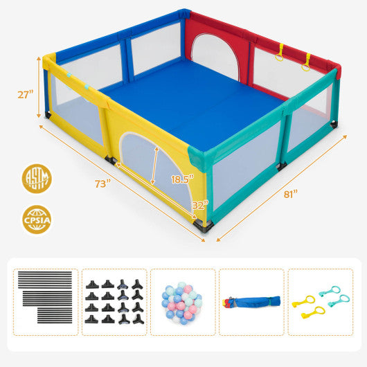 Large Infant Baby Playpen Safety Play Center Yard with 50 Ocean Balls-Color Online