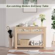 2-Tier Console Table with Drawers and Open Storage Shelf-Natural Online Hot Sale