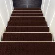 15Pcs Indoor Non-Slip Stair Carpet Mats for Wooden Steps-Brown Sale