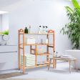 4 Tiers Multifunction Bamboo Storage Shoe Rack for Entryway Hallway For Discount