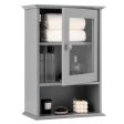 Bathroom Wall Mounted Adjustable Hanging Storage Medicine Cabinet-Gray Discount